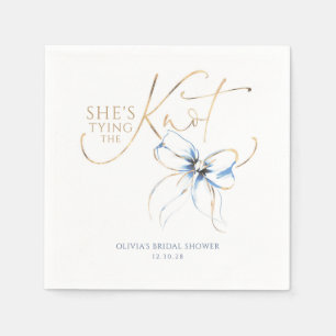 Serviette En Papier Dusty Blue Bow Elle Attache le Nœud Shower de Mari