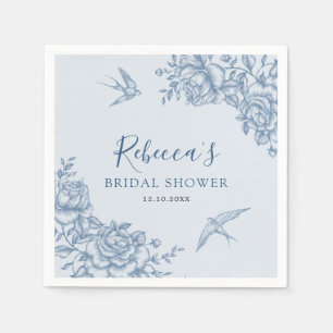 Serviette en papier Dusty Blue Chinoiserie pour Ba