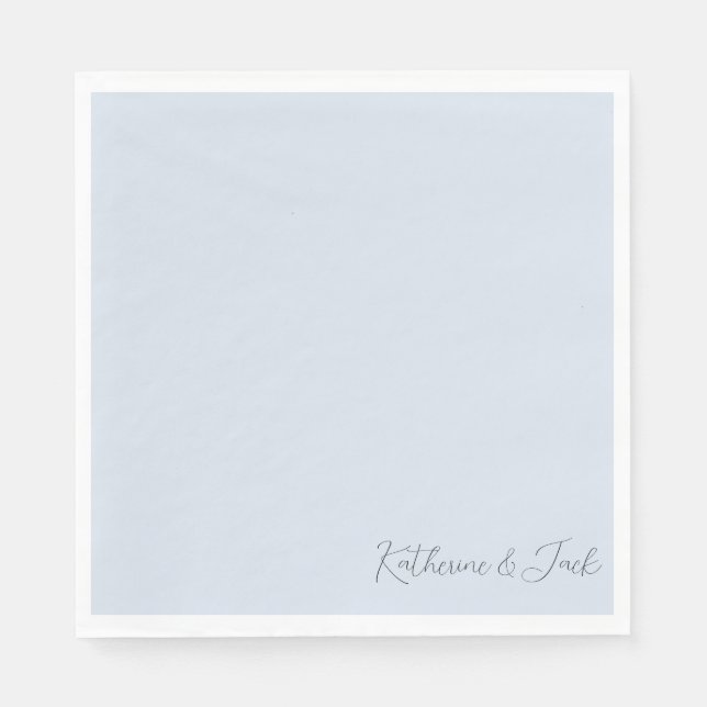 Serviette En Papier Dusty Blue Custom Names Luncheon Napkins (Devant)