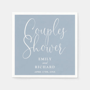 Serviette En Papier Dusty Blue Elegant Couples Wedding shower nuptiale