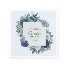 Dusty Blue et marine Floral Bridal Shower