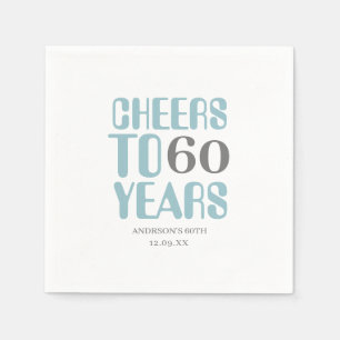 Serviette En Papier Dusty Blue Grey salue Milestone Anniversaire