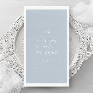 Serviette En Papier Dusty Blue Mariage - Design minimaliste élégant