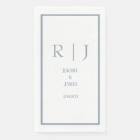 Dusty Blue Nom Monogramme Mariage simple et élégan