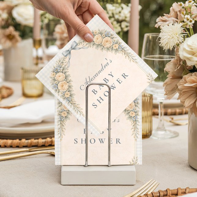 Serviette En Papier Dusty Blue Rose Arch Baby Shower (Créateur téléchargé)