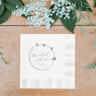 Serviette En Papier Dusty Blue Simple Heart Fête des mariées de couron