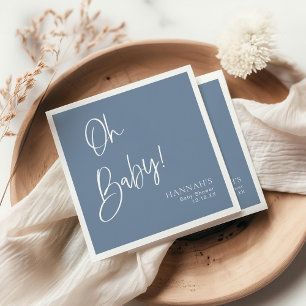 Serviette En Papier Dusty/ Denim Blue Oh Baby Baby shower