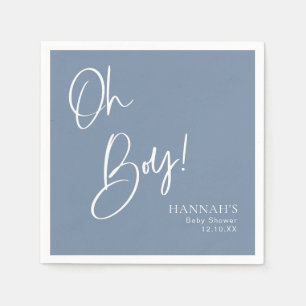 Serviette En Papier Dusty/ Denim Blue Oh Boy Baby shower