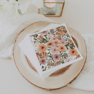Serviette En Papier Dusty Rose Terracotta Floral