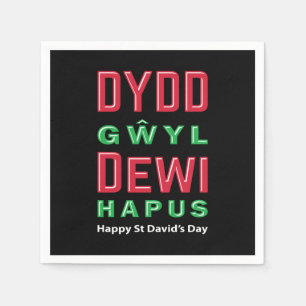 Serviette En Papier Dydd Giles Dewi Hapus Joyeux St Davids Jour 5