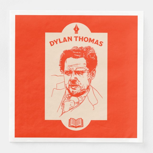 Serviette En Papier Dylan Thomas Welsh Poet (Devant)