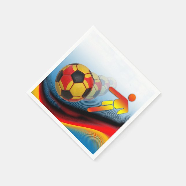 Serviette En Papier Dynamique du football et du football (Coin)