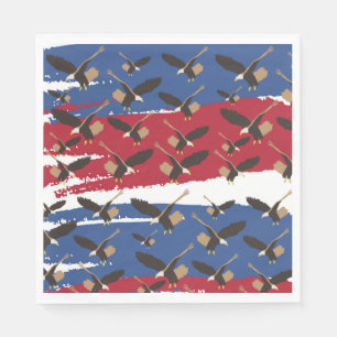 Serviette En Papier Eagle Bird USA Patriotic American Flag