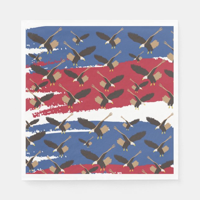 Serviette En Papier Eagle Bird USA Patriotic American Flag (Devant)