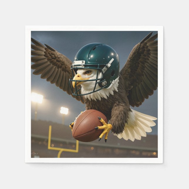 Serviette En Papier Eagle With a Football in a Sports Stadium (Devant)