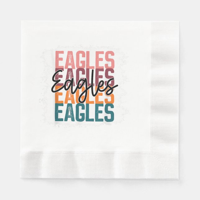 Serviette En Papier Eagles School Sports Ventilateur Team Spirit (Devant)