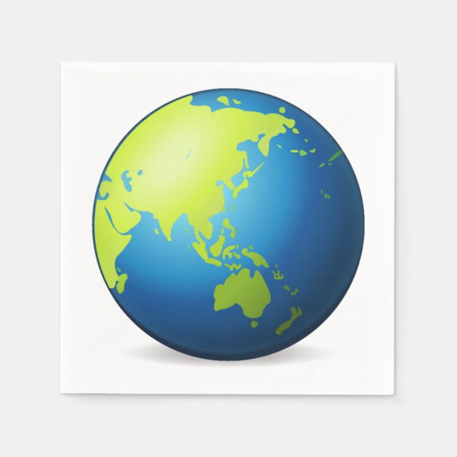 Serviette En Papier Earth Globe Asie - Emoji (Devant)