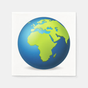 Serviette En Papier Earth Globe Europe Afrique - Emoji