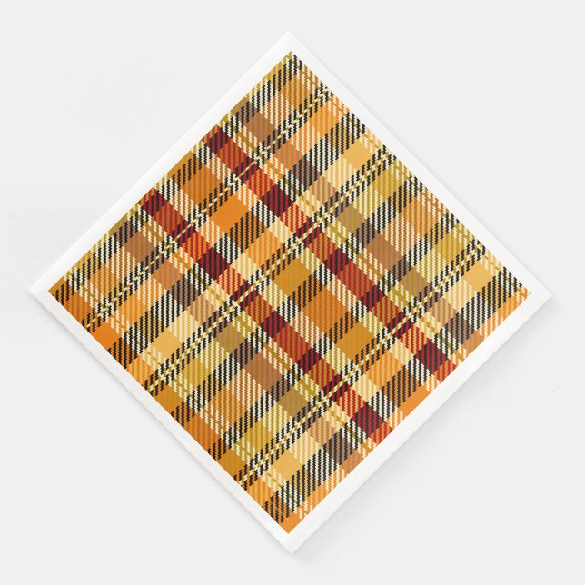 Serviette En Papier Earthtone Plaid Paper Party Napkins (Coin)