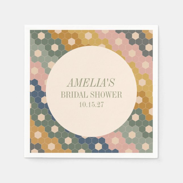 Serviette En Papier Earthy Boho Chic Fête des mariées personnalisée Vi (Devant)