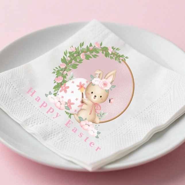 Serviette En Papier Easter Bunny at Garden Paper Napkin (Créateur téléchargé)