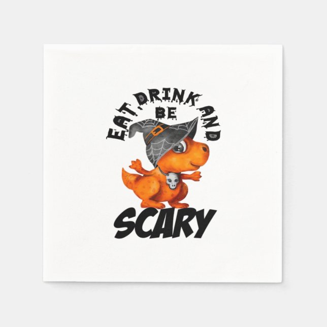 Serviette En Papier Eat Drink And Be Scared Funny Quote (Devant)