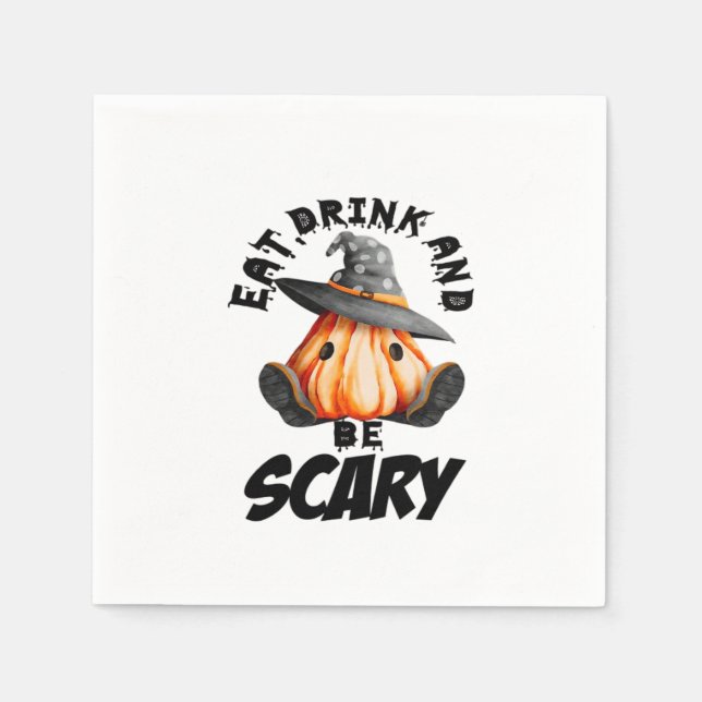 Serviette En Papier Eat Drink And Be Scared Retro Cool (Devant)