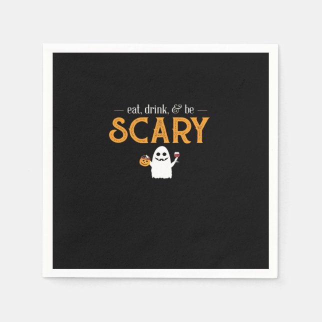 Serviette En Papier Eat Drink And Be Scary Classic Aesthetic Unique (Devant)