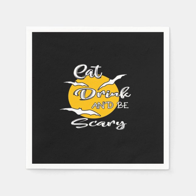 Serviette En Papier Eat Drink And Be Scary Funny Quote (Devant)