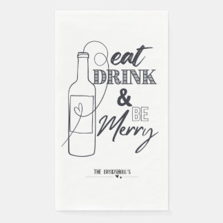 Serviette En Papier Eat, Drink & Be Merry Custom Paper Dinner Napkin