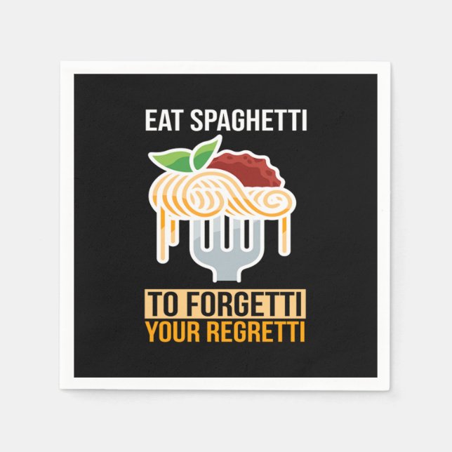Serviette En Papier Eat Spaghetti Pasta Food Italy (Devant)