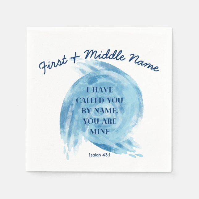 Serviette En Papier Eau Baptisée (Devant)