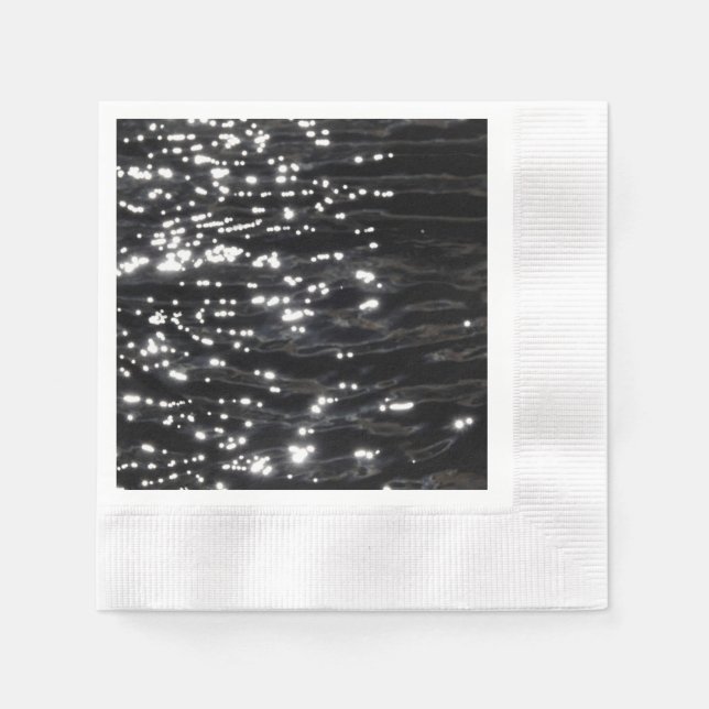 Serviette En Papier Eau brillante noire (Devant)