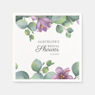 Serviette En Papier Eau-forte aquarelle à motif floral d'eucalyptus po