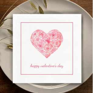 Serviette En Papier Eau originale aquarelle Cœur Saint-Valentin person