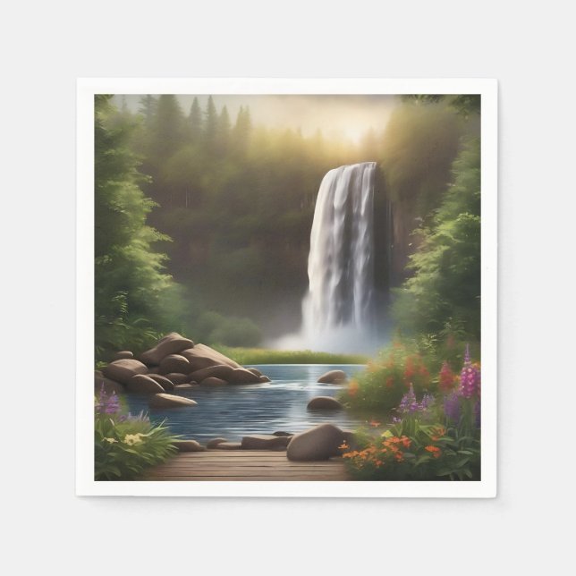 Serviette En Papier Eaux En Cascade Un Sérieux Échappement (Devant)
