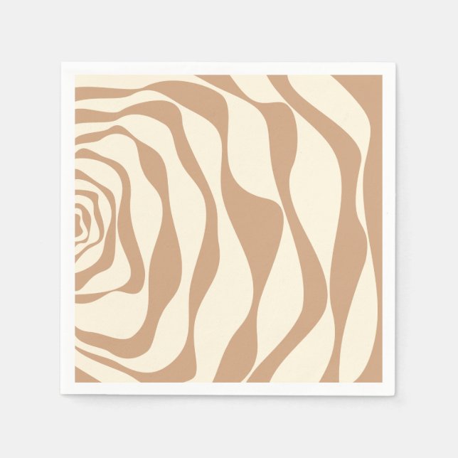 Serviette En Papier Ebb et flux 4 en Tan et crème (Devant)