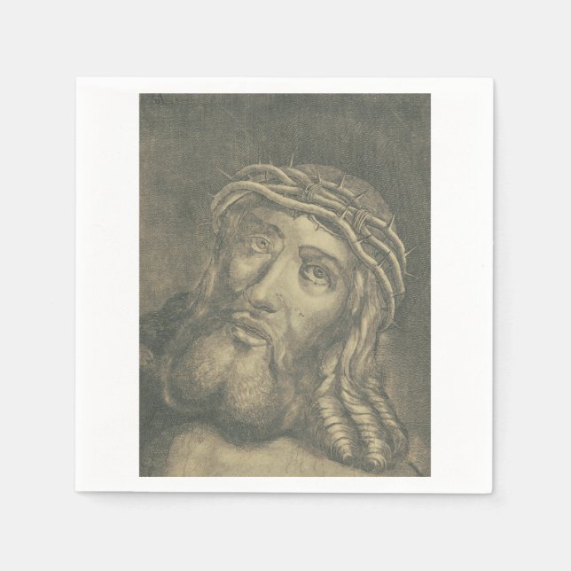 Serviette En Papier Ecce homo Sainte Face de Jésus (Devant)