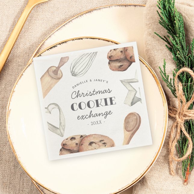 Serviette En Papier Échange de cookies de Noël personnalisé (Créateur téléchargé)