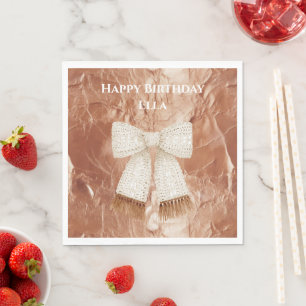 Serviette En Papier Écharpe Bohème Anniversaire Rose Gold