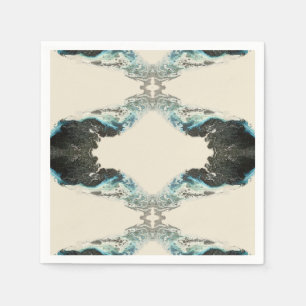 Serviette En Papier Échos de marée — Motif abstrait d'encre fluide