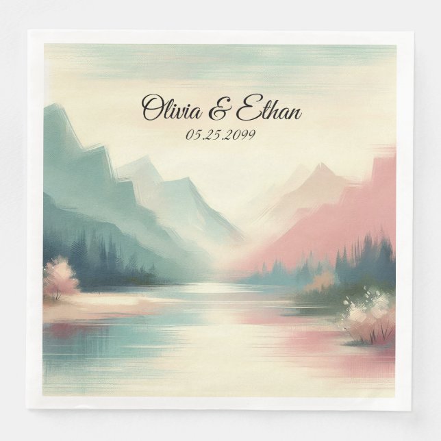 Serviette En Papier Echos doux des montagnes (Devant)