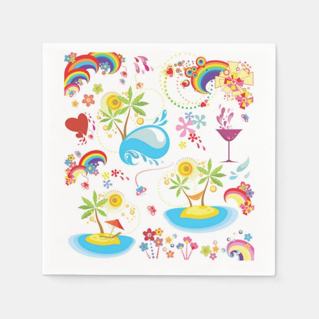 Serviette En Papier Éclaboussure estivale (Devant)
