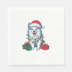 Serviette En Papier Éclairage de Noël chapeau américain Esquimau Chien
