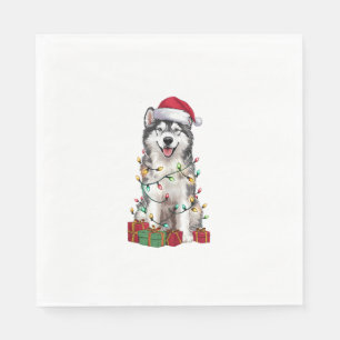 Serviette En Papier Éclairage de Noël Chapeau irlandais Eau Chien Espa