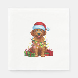 Serviette En Papier Éclairage de Noël Chat de Noël Curly Retriever Chi