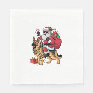 Serviette En Papier Éclairage de Noël Père Noël équitation berger alle
