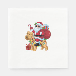 Serviette En Papier Éclairage de Noël Père Noël équitation roulette Te
