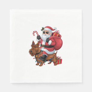 Serviette En Papier Éclairage de Noël Père Noël équitation Scottish Te
