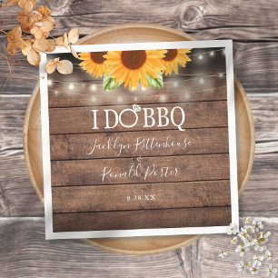 Serviette En Papier Éclairages de chaîne de tournesol de BBQ Rustic I